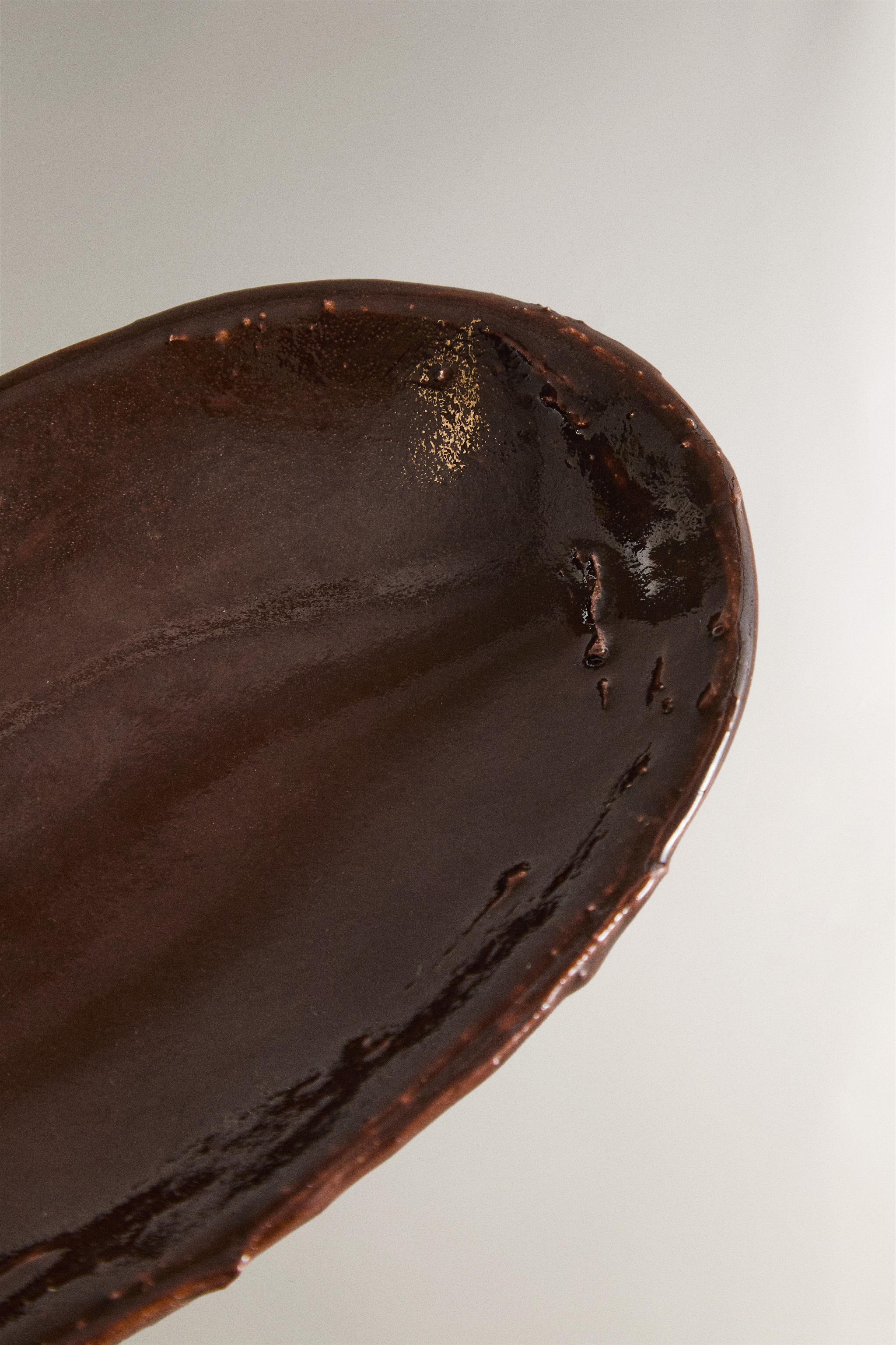 BROWN CERAMIC BATHROOM SOAP DISH